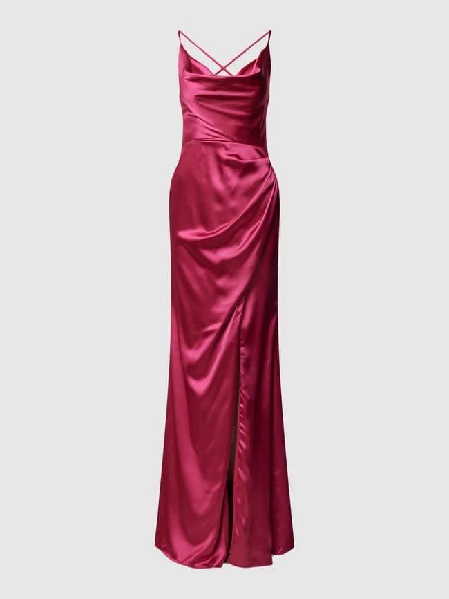 Luxuar Abendkleid Mit Wasserfall-Ausschnitt - Pink 4 Luxuar Abendkleid Mit Wasserfall-Ausschnitt - Pink – Bild 2