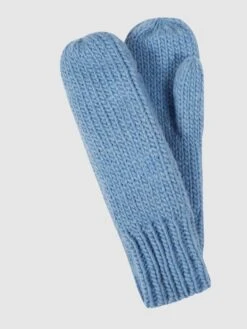 Seeberger Fäustlinge Mit Gerippten Abschlüssen - Ozean Blau