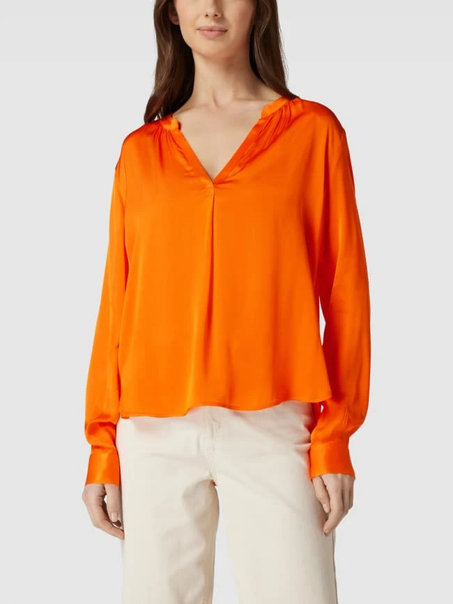 Milano Italy Bluse Mit V-Ausschnitt - Orange 6 Milano Italy Bluse Mit V-Ausschnitt - Orange – Bild 4