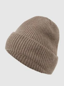 Unio Mütze Aus Merinowoll-Kaschmir-Mix Modell 'Lille' - Taupe Meliert