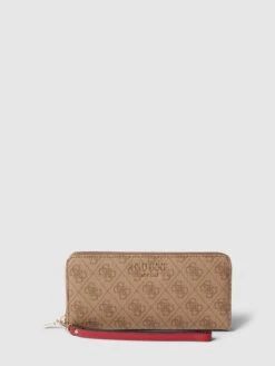 Guess Portemonnaie Mit Allover-Logo - Camel