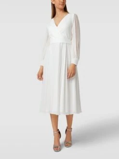 V.M. Cocktailkleid Mit Bindegürtel - Offwhite