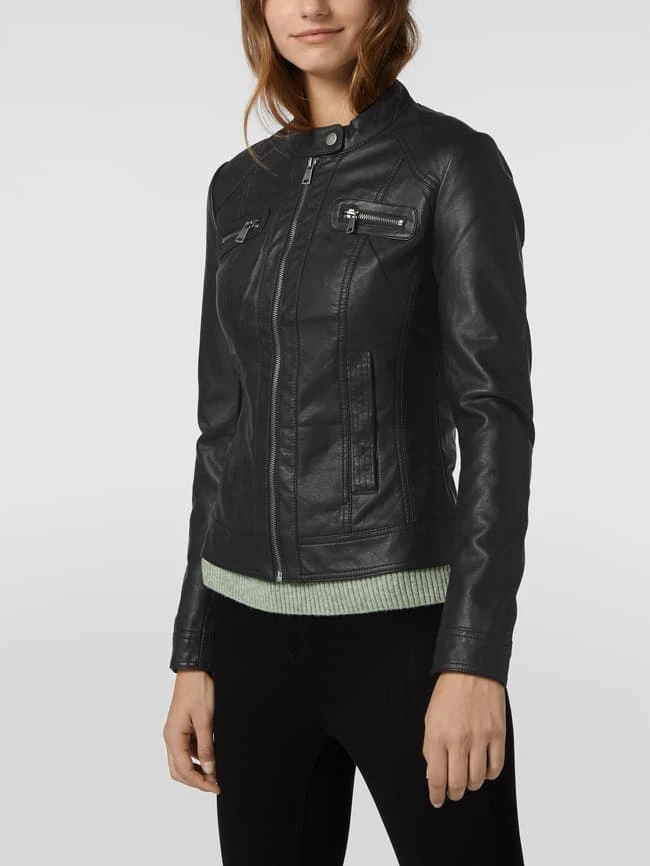 Only Jacke Im Authentischen Leder-Look - Schwarz 6 Only Jacke Im Authentischen Leder-Look - Schwarz – Bild 4