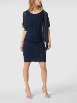 Damenbekleidungsgeschäft 19 Swing Cocktailkleid Aus Floraler Spitze - Blau