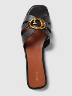 Guess Pantoletten Aus Leder Mit Label-Detail Modell 'SYMO' - Schwarz -Damenbekleidungsgeschäft a4p50lhj9l84gc2k8kr4cjad6h84kli5656jacih6gp5ccafakoj0ja488r36lid69b3aiiia1232jim84o30dhhcgom2c31c5h36p1kckp3ie1l64qm4c9g64qm4phkcosm4og
