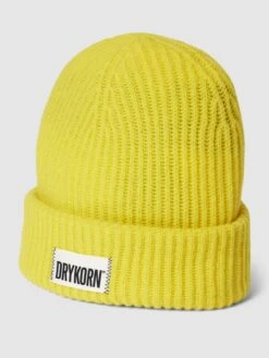 Drykorn Beanie Mit Label-Patch Modell 'NERREA' - Gelb