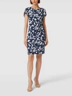 Vera Mont Cocktailkleid Mit Allover-Muster - Dunkelblau