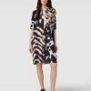 Marc Cain Knielanges Kleid Mit Animal-Print - Cognac