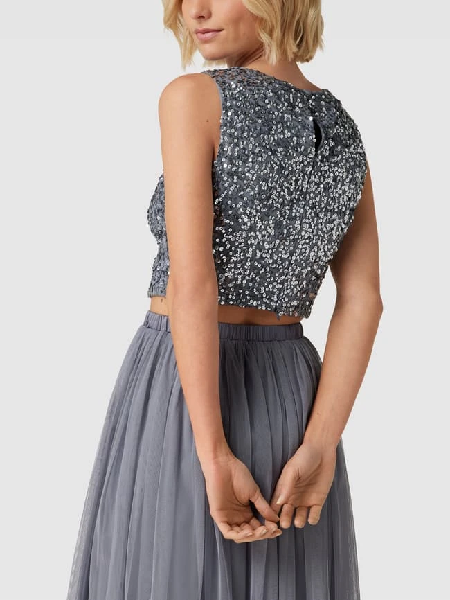 Jake*s Cocktail Top Mit Paillettenbesatz - Mittelgrau Meliert 7 Jake*s Cocktail Top Mit Paillettenbesatz - Mittelgrau Meliert – Bild 5