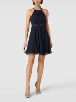 Jake*s Cocktail Cocktailkleid Mit Amerikanischem Ausschnitt - Marineblau Meliert