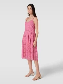 Jake*s Cocktail Cocktailkleid Mit Herz-Ausschnitt - Metallic Rosa Meliert