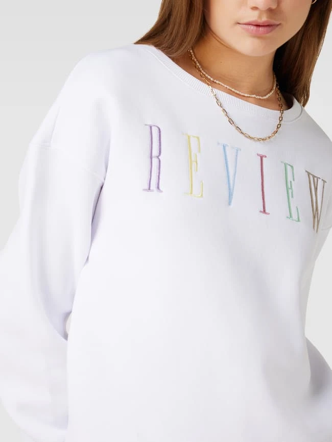 REVIEW Sweatshirt Mit Logo-Stitching Modell 'EMBRO' - Weiß 5 REVIEW Sweatshirt Mit Logo-Stitching Modell 'EMBRO' - Weiß – Bild 3