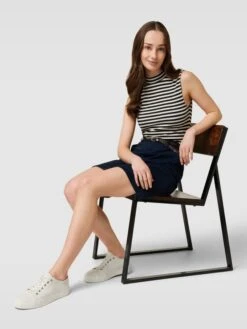 Montego Knielanger Rock Mit Gehschlitz - Dunkelblau