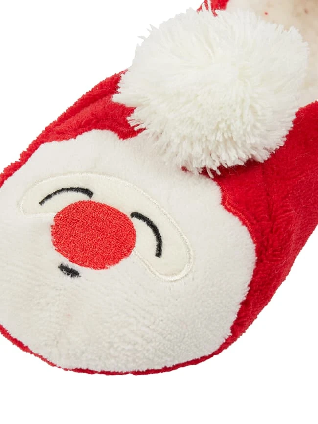 CAPELLI NEW YORK Hausschuhe Mit Teddyfutter - Rot 4 CAPELLI NEW YORK Hausschuhe Mit Teddyfutter - Rot – Bild 2