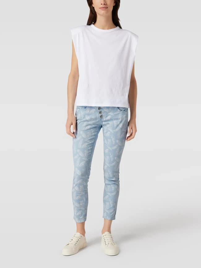 Buena Vista Stoffhose Mit Floralem Allover-Muster - Bleu 3 Buena Vista Stoffhose Mit Floralem Allover-Muster - Bleu