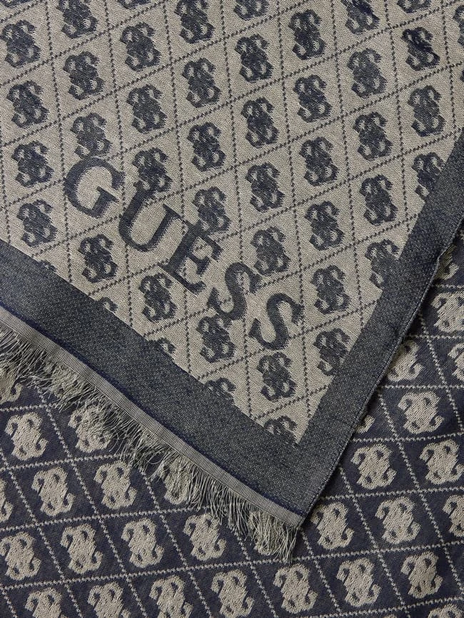 Guess Schal Mit Label-Print Modell 'KATEY' - Marineblau 5 Guess Schal Mit Label-Print Modell 'KATEY' - Marineblau – Bild 3