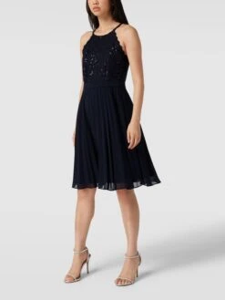 Jake*s Cocktail Cocktailkleid Mit Plisseefalten - Marineblau Meliert