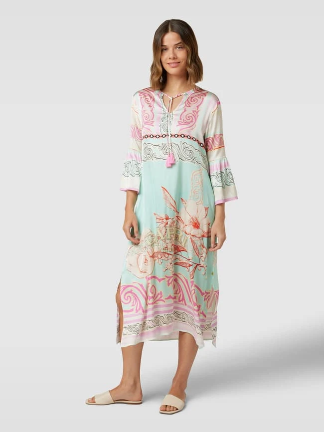 Yippie Hippie Midikleid Mit Viskose-Anteil - Türkis 6 Yippie Hippie Midikleid Mit Viskose-Anteil - Türkis – Bild 4